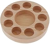 Essential Oil Storage Box Circle Wood Storage Case Aromatherapy Oil Bottle Organizer Display Stand, Wooden Essential Oil Bottle Holder 10 Slots