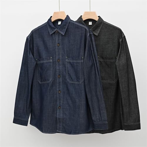 Chaqueta vaquera para hombre manga larga azul miniatura 3