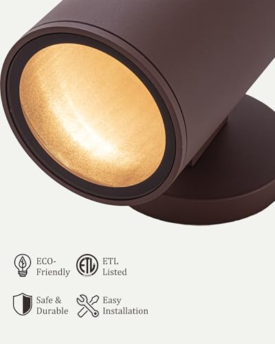 Image of Ken & Ricky Modern Aluminum Outdoor Wall Sconce Lights,Brown Color,2 Pack