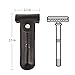 RIVERLAKE Genuine Leather Protective Travel Case for Safety Razor - Double Edge Safety Case Cover Shaving Pouch Holder - Black