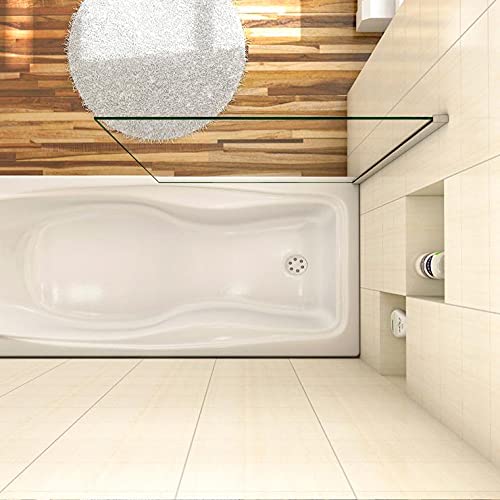 AICA écran de baignoire 70x130cm pare-baignoire fixé en 5mm verre anticalcaire
