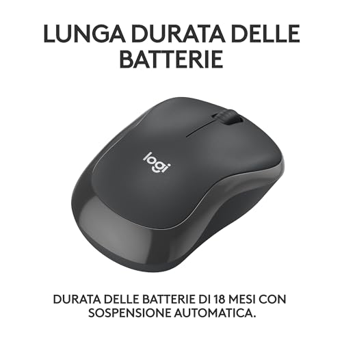 M240 Silenzioso Bluetooth Mouse, Wireless, Compatto, Portatile, Smooth Tracking, durata batteria 18 mesi, per Windows, macOS, ChromeOS, Compatibile PC, Mac, Laptop, Tablet - Grafite - Mouse gaming - Immagine 3