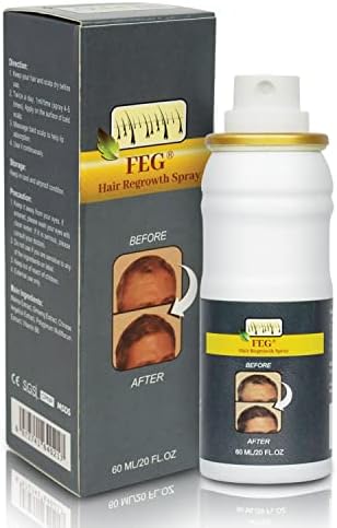 FEG All Natural Hair Growth Spray, 2 fl oz - For Men and Women with Hair Loss, Safe for All Types, Use Twice Daily to Help Regrowth