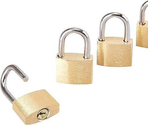 Image of Automatic Mini Locks with Keys for Luggage, Backpacks, Bulk Tiny Padlocks for Jewelry Box, Gym Bags, Diaries (25mm) (4)