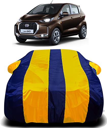 Image of Waterproof Car Cover with Ultra Surface Body Protection (Yellow Stripes) (Datsun Redi Go)