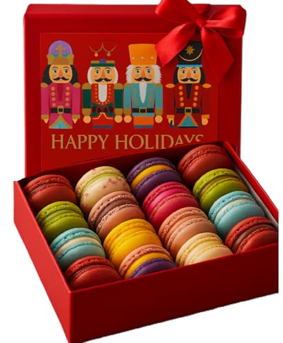 LeilaLove Macarons- 16 Holiday Macarons in gift box may varies