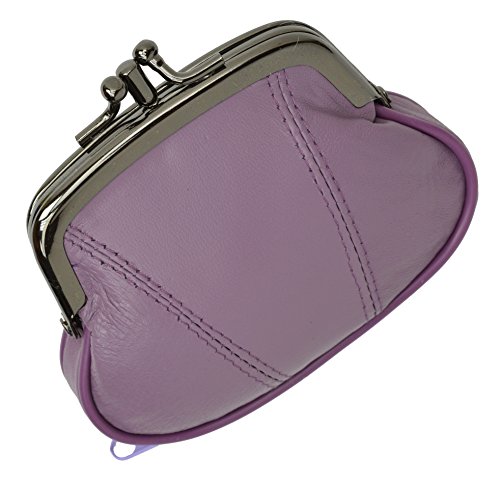 Genuine Leather Small Change Purse with Clasp Closure