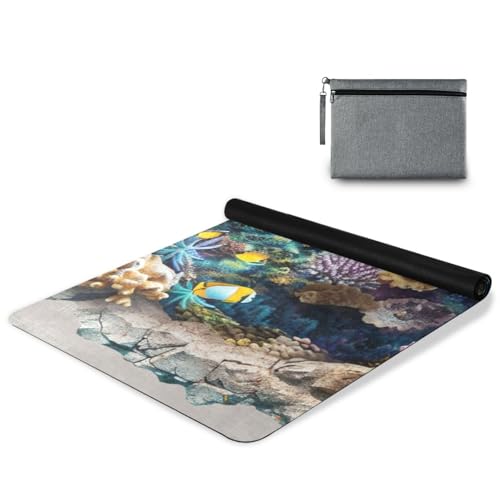 3d Wall Art Underwater Tropical Fish yoga mats in bulk for fitness printed natural rubber non slip with bags tapete para ejercicio 71x26 inches 1MM