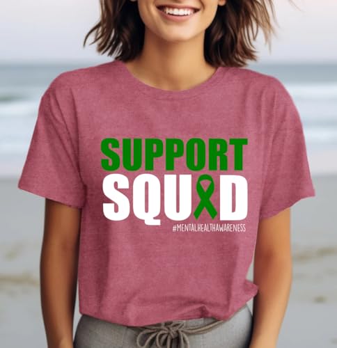 Mental Health Shirt Women Green Ribbon Awareness T-Shirt Inspirational Psychologist Tee Tops3