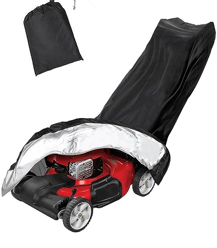 Waterproof Lawn Mower Cover with Drawstring and Storage Bag