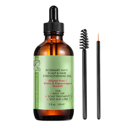 ALIVER 100% Organic Rosemary Oil Serum for Hair Growth, Strengthens Hair, Nourishes Scalp, Skin Care, 2.02 Fl Oz