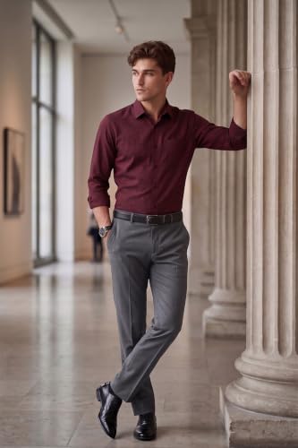 Image of Peter England Men Regular Mid Rise Everyday Woven Formal Trouser