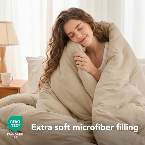 Image of King Comforter Set Prewashed Lightweight Quilted Bedding for All Season