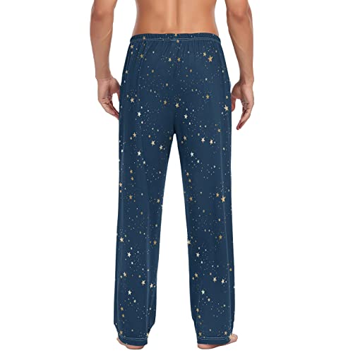 Gold Constellation Star Blue Men's Pajama Pants Sleepwear Lounge Pajama Bottoms2