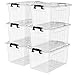 Produktbild Cetomo C5032 Stapelbare Aufbewahrungsbox mit Klickverschluss Kunststoffbehälter Transparent 15 L 6er Set