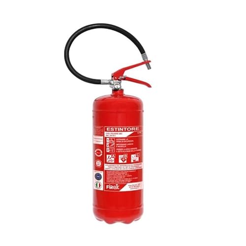 Extincteur Portable en Poudre 6 Kg Certificat Année 2026 Avec Panneau Support et Coupe Inclus