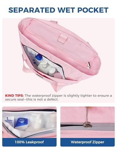 Fmeida Gym Bag for Women, 30L Expandable Travel Bags with Shoe Compartment, Sports Yoga Bag with Wet Pocket4