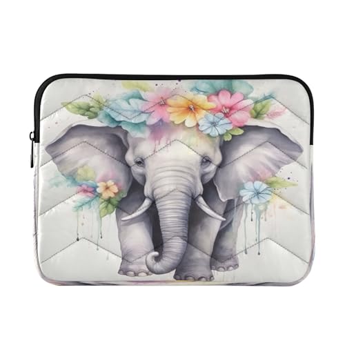 Funda para portátil Floral Elephant para 13-14 pulgadas miniatura 1