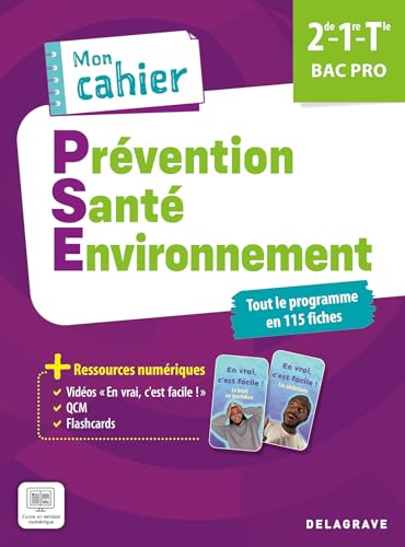 livre Mon cahier de Prévention Santé Environnement (PSE) 2de, 1re, Tle Bac Pro (2025) - Pochette élève