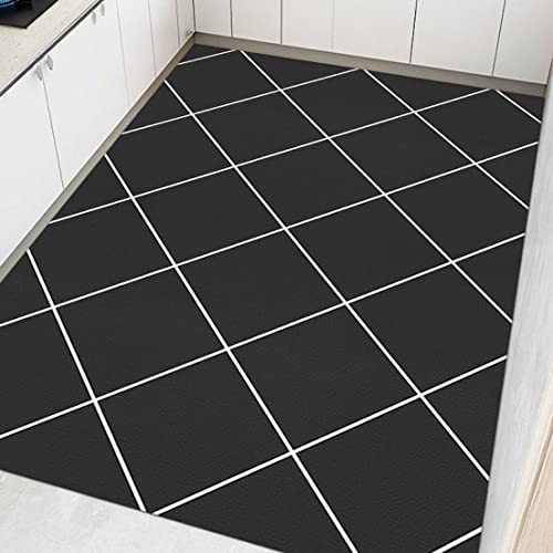 キッチンマット 拭ける台所マット 防水 スタイル 防汚 厚手 滑り止め加工 低反発 踏み心地良い お手入れ簡単 食器保護 北欧 疲労軽減 足に優しい クッション 台所マット 台所フロア用 キッチン ランドリー オフィス 120*200cm 室内 室外に対応