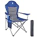 EVER ADVANCED Sedia da Campeggio Pieghevole Oversize Imbottita con Braccioli Struttura in Acciaio Schienale Alto con Portabicchieri e Borsa Laterale Capacità di Carico 150 kg Blu