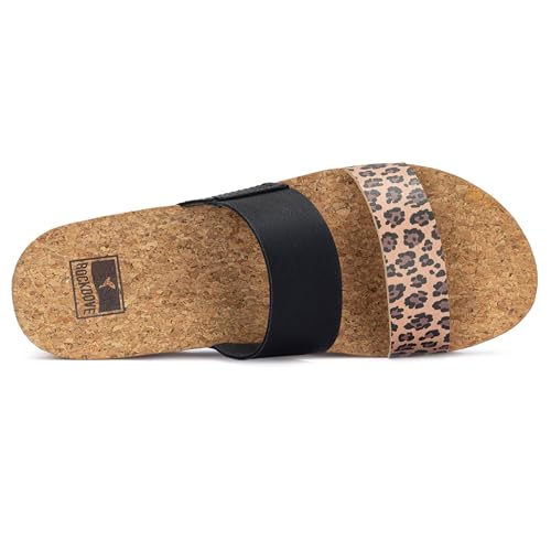 Image of RockDove Women's Isla Lift Platform Slide Sandals with Cushioned Arch Support and Soft Dual Straps