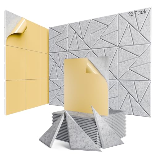 Image of 22 Pack Self-Adhesive Acoustic Panels, Sound Proof Foam Panels for Walls