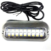 Pactrade Marine 2PCS Boat Pontoon 18 RGBW LED Underwater Light SS 316 Trim Ring