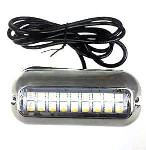 Bass Boat PactradeMarine 2X 21 LED 12V Trim Tab Transom Light Bar Blue Pontoon Boat Lights - Foto 5