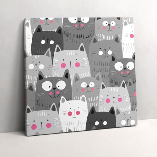 Image sur toile chats 60x60cm Wallfluent décoration murale