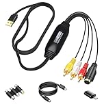 LZHIOs VHS to Digital Converter, USB 2.0 Video Capture Card, 1080P HD Analog to Digital Adapter, RCA AV Composite to USB Audio Video to Convert Analog VHS VCR Tapes DVD to Digital on Windows Mac OS