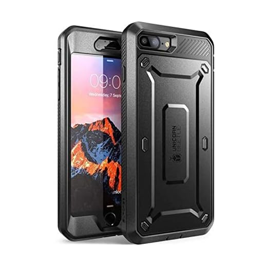 SUPCASE Unicorn Beetle Pro-serien telefonfodral designat för iPhone 8 Plus, med inbyggt skärmskydd heltäckande robust hölsterfodral för Apple iPhone 7 Plus 2016/iPhone 8 Plus 2017 Release (svart)