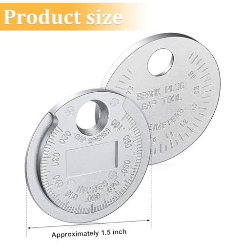 Zpana Car Spark Plug Measuring Tool, 2PCS Vehicle Wire Gap Gauge Gapper Scaled from 0.020 to 0.100 Inch, Automotive Sparkplug Gap Implement Accessories, Universal for SUV, Sedan, Truck