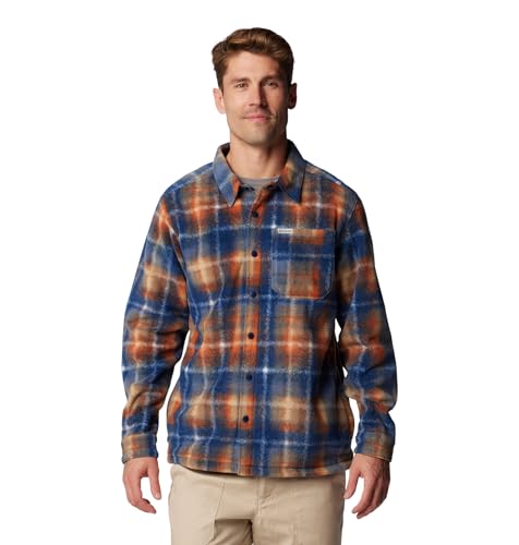 Columbia Men's Steens Mountain Printed Shirt Jacket II, Collegiate Navy Omblur, X-Large