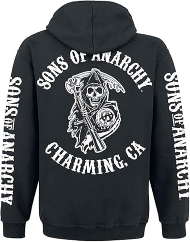 ZM ATTIRE Veste en cuir, gilet et sweat à capuche cosplay pour homme Son of Anarchy Biker Club California, L