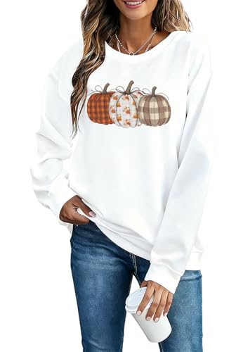 Boho Fall Pumpkin Sweatshirt Patchwork Pumpkin Hoodie Halloween Casual Pullover Hoodie Long Sleeve