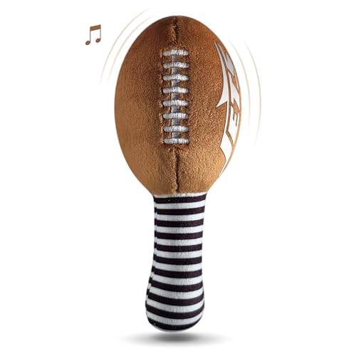 Image of New York Jets Plush Football Rattle by Smilo - Officially Licensed NFL Baby Rattle Toy - Soft Baby Rattle with Bell - for Babies and Toddlers from 3 Months