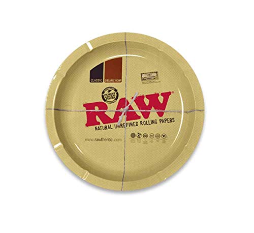 RAW - Bandejas para liar tabaco, esterillas y ceniceros Round Large Classic Ashtray Cenicero clásico redondo grande.