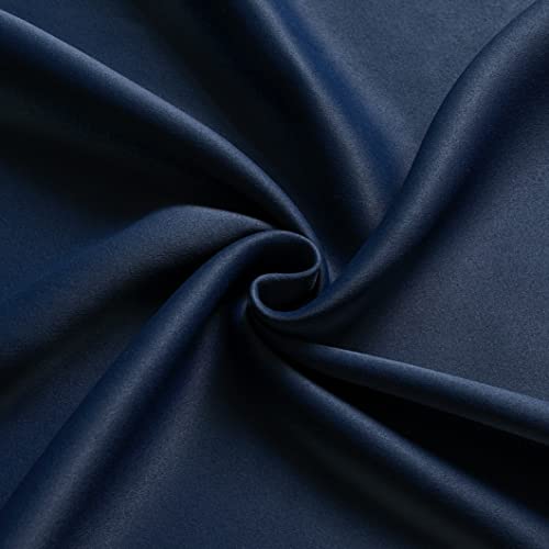 Image of Energy Efficient Thermal Insulated Blackout Curtains for Living Room, 72 Inch Length Not Cover Heat Vent Summer Heating Saving Insulating Black Out Darkening Curtains for Bedroom, 2 Panels, Navy Blue