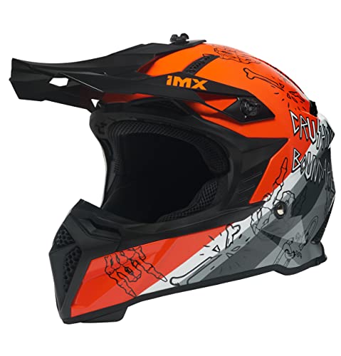 IMX RACING FMX-02 Casco de Moto Offroad 2 Tamaños EPS Emergencia Almohadillas Removibles para Las mejillas Visor Ajustable Forro removible