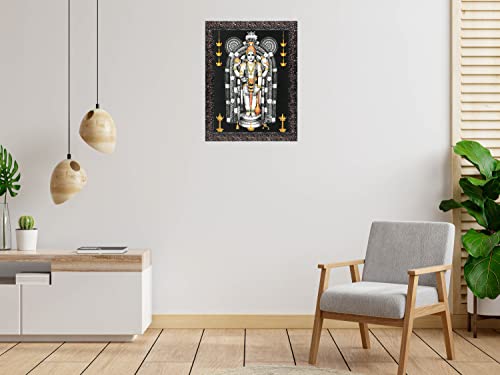 Image of Indianara Lord Guruvayurappan Painting (4307GBN) -Synthetic Fame, 10 x 13 Inch, Multicolor