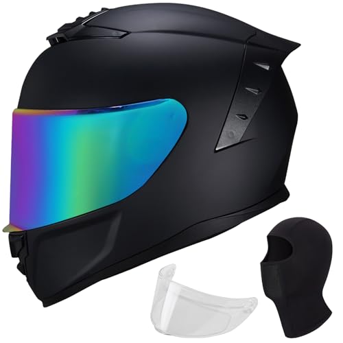 Matte Black Colorful Full Face Helmet