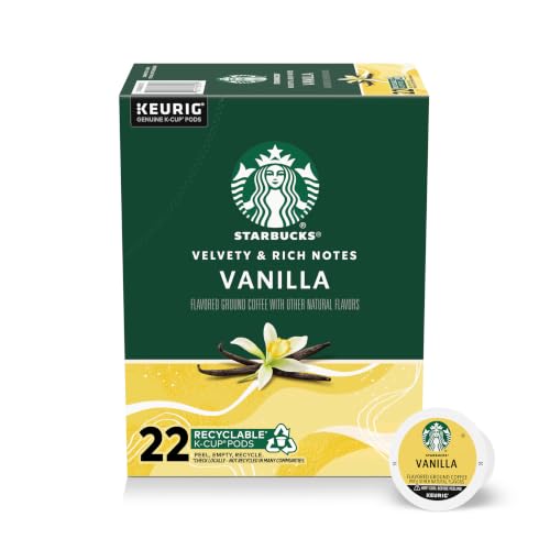 Image of Starbucks K-Cup Coffee Pods, Flavored Hot or Iced Coffee, Vanilla, 22 Keurig Pods