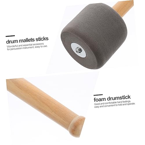 4 piezas de baquetas para bombo con mango de madera, mallets para instrumentos de percusión para estudiantes y profesionales miniatura 2