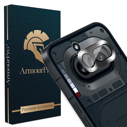 Image of ArmourPro Camera Rings Tempered Glass for Nothing Phone 4A, Tough HD Individual Aluminum Alloy Rings 9H Camera Cover, Scratch-Resistant,Camera Lens Protection| Black, 1 Pack
