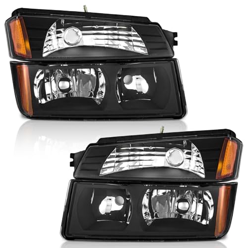 WEELMOTO Headlights for 2002-2006 Chevy Avalanche 1500 2500 (Fits Body Cladding Models Only) fit 02 03 04 05 06 Avalanche 1500 2500 Headlight