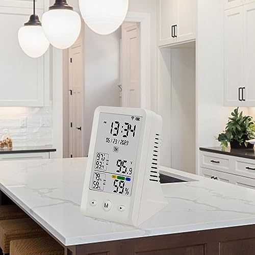 Thermometer, ℃ ℉ Schalter LCD-Anzeige Zeit Schnelle Reaktion WIFI Temperatur-Feuchtigkeitsmonitor Multifunktional für Babyzimmer – Bild 4