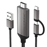 【2 in 1 Multifunktionskabel】 Mit dem AT-Mizhi USB C/Micro USB zu HDMI Kabel können Sie die meisten Android-Mobiltelefone oder -Tablets an einen Fernseher/Projektor/Monitor mit echter 1080P-High-Definition anschließen, geeignet zum Ansehen von Filmen, Spielen, Spielen, Homeschooling usw. Laden Sie Ihre Geräte auf, während Sie das USB-Kabel mit mindestens 5 V/2 A USB-Ladegerät anschließen.
