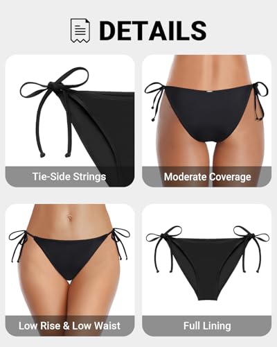 Zmart Women's String Tie Side Bikini Bottoms Cheeky Bathing Suit Bottom Low Waisted Swim Bottom3
