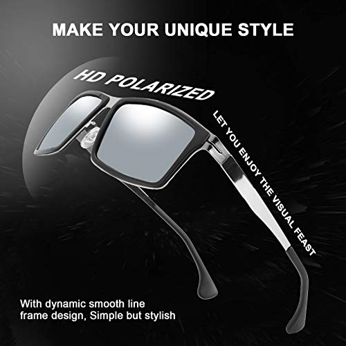 FEISEDY Polarized Sunglasses Rectangular Metal Ultra Lightweight Men's Sunglasses B27042